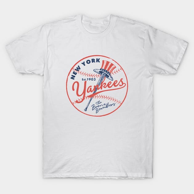 New York Yankees Top Hat 3 by Buck Tee T-Shirt by Buck Tee